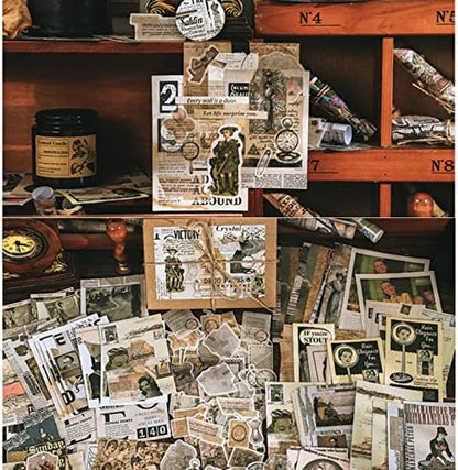 Esweny 200 Pieces Vintage Ephemera Scrapbooking Supplies Pack for Decoupage, Collage Craft, Notebooks, Album, Planners, Paper Scrapbook Stickers Kit (Retro) - Image 7