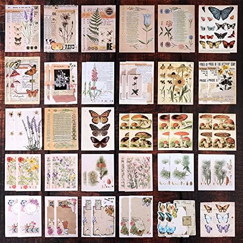 Draupnir 200pcs Vintage Junk Journal Supplies,Scrapbook Supplies Scrapbooking Paper and Stickers Ephemera For Art Aesthetic Journaling Kit Collage(Nature) - Image 3