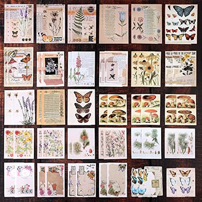 Draupnir 200pcs Vintage Junk Journal Supplies,Scrapbook Supplies Scrapbooking Paper and Stickers Ephemera For Art Aesthetic Journaling Kit Collage(Nature) - Image 3