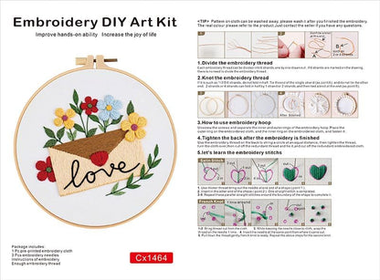 Haootadiy Beginner Embroidery Kit for Adults, Easy Cross Stitch Kit for Beginners and Adults, Full Embroidery Hoop Kit with Needles and Thread Included (Pattern 16) - Image 3