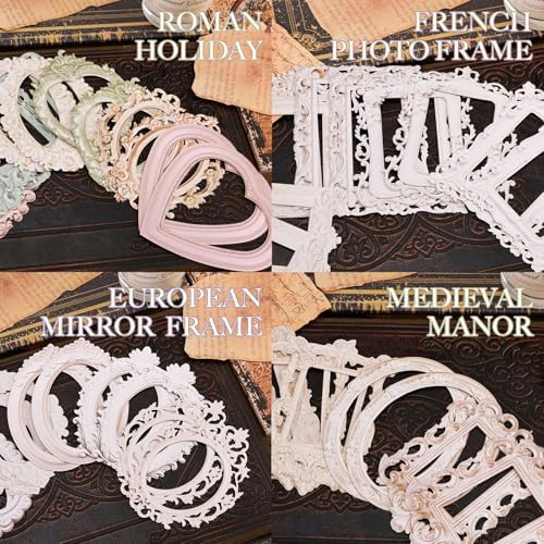 40Pcs Scrapbook Supplies Decoration Papers, Lace Frames Junk Journal Supply - Image 2