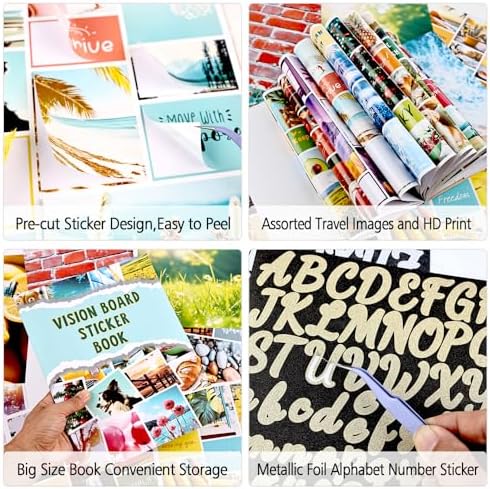 Diuhofart 2026 Vision Board Sticker Book - 300+ Peel & Stick Landscape Images with Metallic Letters, Complete Vision Board Kit & Supplies for Women Men, Dream Board Magazine for Goal Setting - Image 3