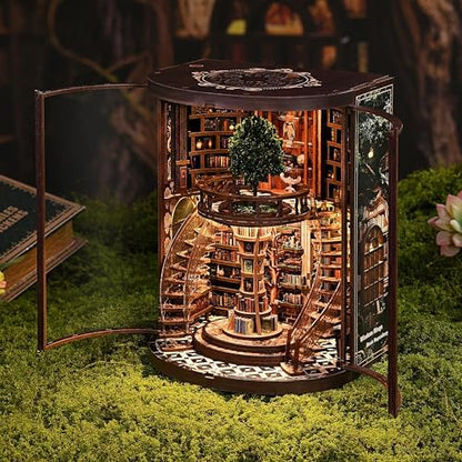 ISSEVE Book Nook Kit, Library Booknook Kits Dollhouse Bookshelf Decoration - Image 5