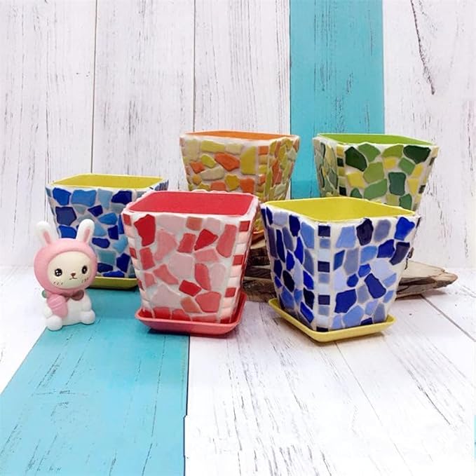 500g/1.1lb Random Color Irregular Ceramics Mosaic Tiles,DIY Making Creative Ceramic Mosaic Tiles for DIY Craft Plates Flowerpots Vases Cups Mosaic Making Supplies (Irregular Rainbow)