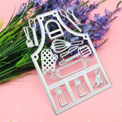 Lapoo Tool Metal Cutting Die for Scrapbooking - Durable, Cut Stencils for DIY Scrapbook Photo Album Decorative Paper Card, Card Making Supplies, Embossing (Apron Tools 4.8 x 3.2 in) - Image 2