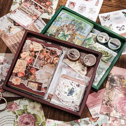 Vintage Floral Journal Supplies & Scrapbook Kit for Adults - Papers, Stickers, Ephemera for DIY Collage, Junk Journal and Art Projects-Brown - Image 7