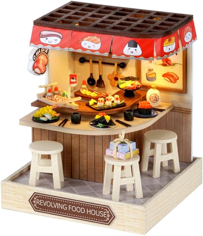 DIY Miniature Dollhouse Kit with Furniture Plus Dust Proof for Teens Adults by TuKIIE