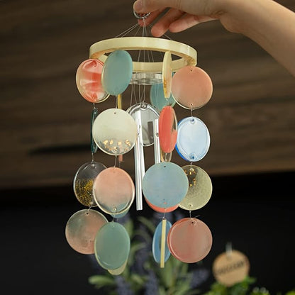 Temlum Silicone Resin Molds for Wind Chime, DIY Resin Wind Chime Molds Kit with Metal Tubes Resin Casting Mold for Home Décor Resin Craft Supplies
