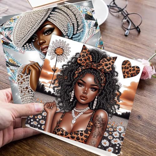 JISHSHAY 6 PCS Diamond Painting Greeting Cards African Woman Diamond Art Birthday Cards with Envelopes Gem Art Gem Painting Mosaic Kits for Adults for Thanksgiving Birthday Anniversary Valentine - Image 7