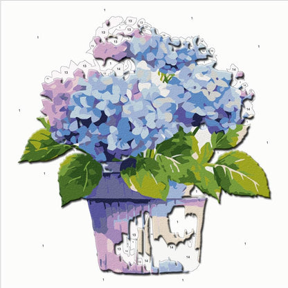 TOCARE Framed Paint by Numbers Kit for Adults, Hydrangea Paint by Number Framed, Adult Paint by Number Kits on Canvas Framed Flowers for Home Wall Decor (10x10 Inch, Without Easel) - Image 5