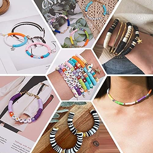 MIIIM Blue Clay Bead Bracelet Kit, Heishi Beads, Flat Clay Beads and Gold Spacer Beads for Jewelry Making, Friendship Bracelet Beads Kit for Crafts, Concert, Raves, Gifts - Image 5