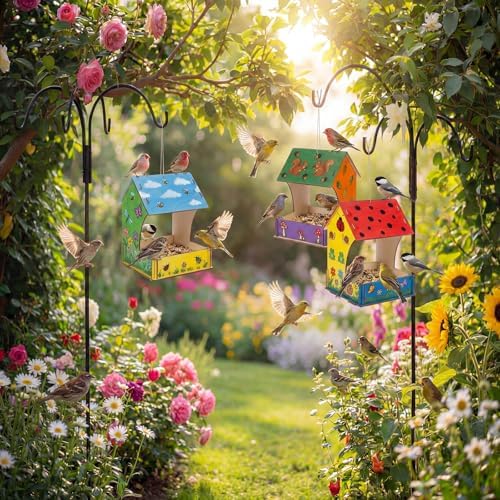 48 Pack Wooden Bird Feeder Kits Bulk Bird Houses to Paint Unfinished Craft - Image 6