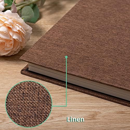 Large Photo Album Scrapbook – Holds 4x6, 8x10 Pictures – Self-Adhesive Pages for Baby, Wedding, Travel & Family Memories | Includes Metallic Pen & Scraper/Brown Large DIY Memory Book for Gifts - Image 4