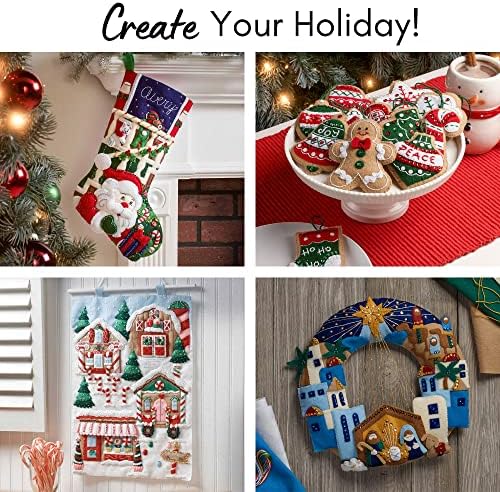 Bucilla Felt Applique 6 Piece Ornament Making Kit, Festive Reindeer, Perfect for DIY Arts and Crafts, 89299E - Image 2