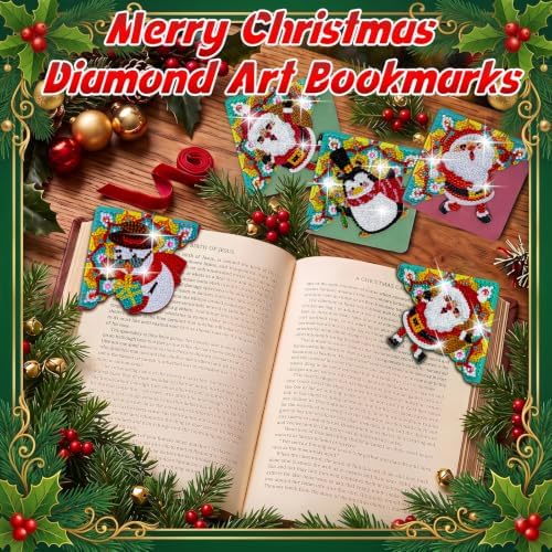 WIVICO 4Pcs Diamond Painting Bookmarks, Diamond Pearl Art Kits for Adults - Image 5