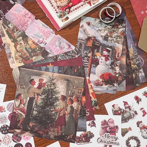 Curated Vintage Paper Craft Kit for Adults - Botanical Collage Supplies for Creative Journaling, Scrapbooking & Artful Relaxation-Christmas Theme - Image 4