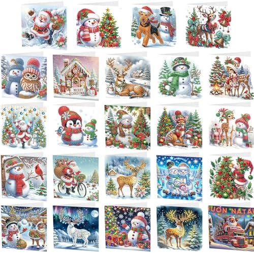 48 Pack Christmas Diamond Painting Greeting Cards,Classic Style by Unknown