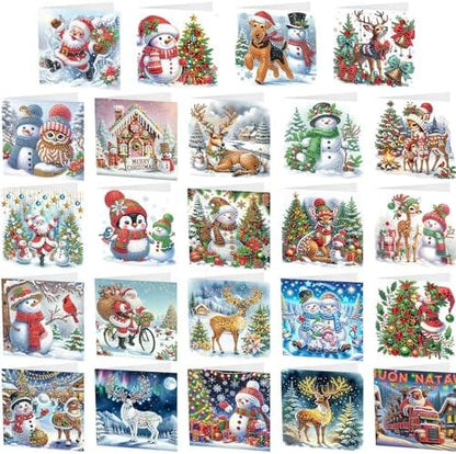 48 Pack Christmas Diamond Painting Greeting Cards,Classic Style by Unknown