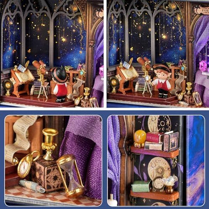 Miniature House Kit, Adult DIY Miniature Dollhouse Kit, Miniature House Model Kit with LED Lights, Ideal as a Christmas or Birthday Gift for Family (13231) - Image 6