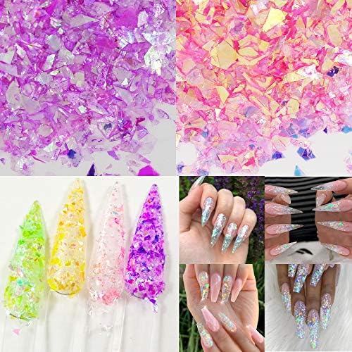 Bellelfin 14 Colors Resin Chunky Glitter Flakes Irregular Iridescent Sparkles Glitters Confetti Craft Supplies for Epoxy/Tumblers/Slime, Nail Art Design - Image 2
