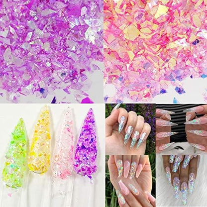 Bellelfin 14 Colors Resin Chunky Glitter Flakes Irregular Iridescent Sparkles Glitters Confetti Craft Supplies for Epoxy/Tumblers/Slime, Nail Art Design - Image 2