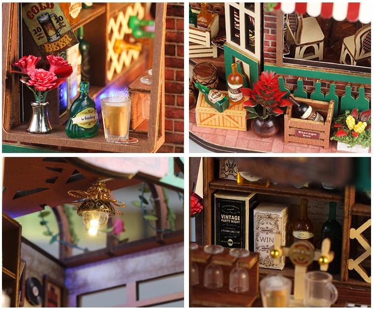 DIY Miniature House Kit, Mini House Building Kit, DIY Book Nook Kit, Tiny Model House for Adults to Build, Beginner 3D Wooden Book Nook, for Family Friends (Tavern) - Image 6