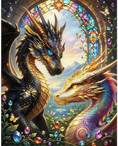 Dragon Paint by Numbers Kit for Adults, DIY Oil Painting Canvas 16x20inch by Unknown
