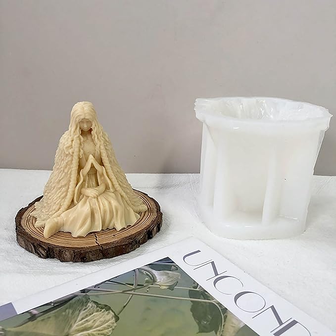 Grainrain Candle Mold Witch Halloween Silicone Soap Making Mould DIY Wax Epoxy Resin Mould (H-0866)