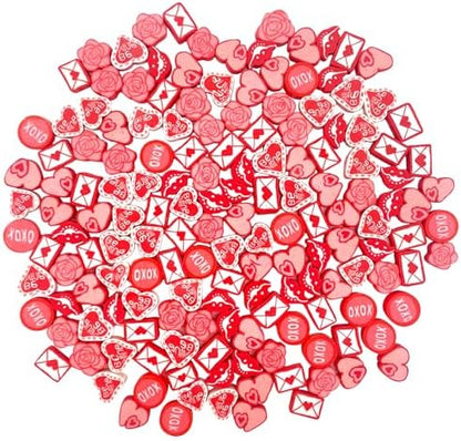 100 Pcs Valentine's Day Polymer Clay Beads Mixed Heishi Spacer Beads Supplies for DIY Bracelet Earring Necklace Jewelry Making by PEVOGON