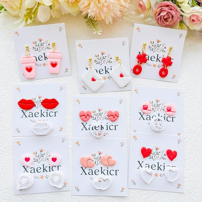 Xaekicr Heart Theme Polymer Clay Cutters Set – Molds, Clay Cutters for Polymer Clay, Clay Earring Tools