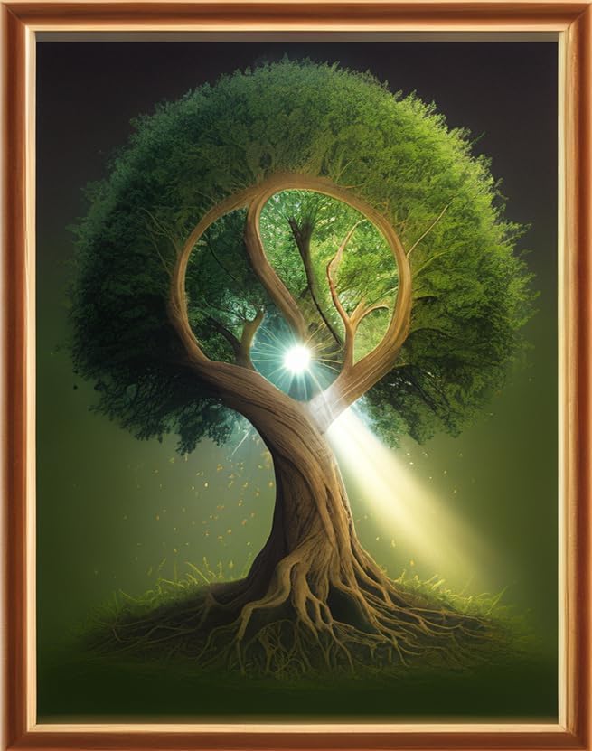 Joyhoor Cross Stitch Kits for Beginners Stamped Cross-Stitch Supplies Needlework preprint Embroidery Kits for Adults DIY Needlepoint Kits Embroidery Patterns 11CT-A Tai Chi Tree 16x20 inch