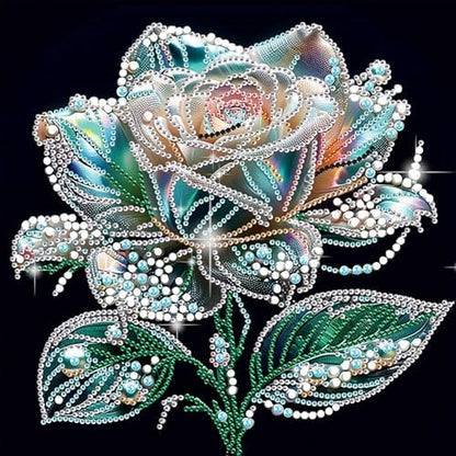 jinglinhh Rose Flowers Special Shaped DIY Diamond Art Painting Kit for Adults Beginners, Partial Drill Crystal Rhinestone Gem Art Craft Home Wall Decor 30x30cm by Unknown