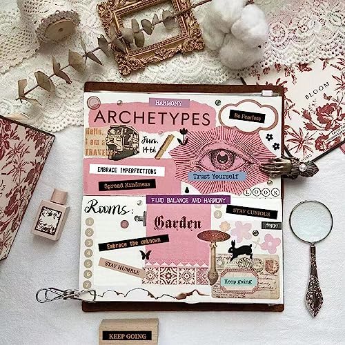 PRSTINCOL 2370 Pcs Word Stickers for Journaling,40 Sheets Quote Stickers Gold Foil Small Talk Stickers for Junk Journal Craft,Scrapbooking Supplies Making - Image 2