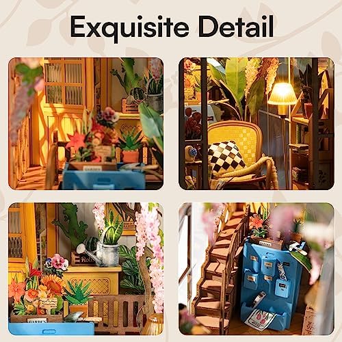ROBOTIME Book Nook Kit, Miniature House Kit, Garden House 3D Wooden Puzzle - Image 5