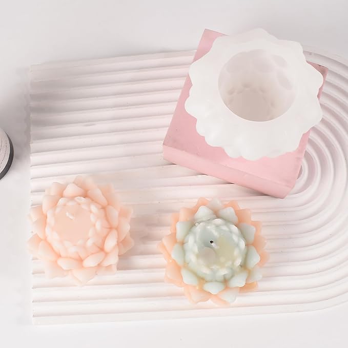 Lotus Flower Lotus Flower Resin Mold - Resin Casting Silicone Molds for Home Decor & Candle Making Wave Spiral Mold