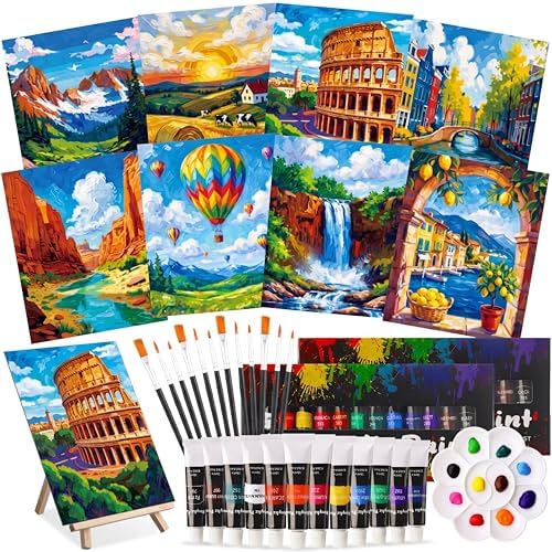 Cholemy 36 Pcs Paint and Sip Kit Gift for Adults 8''x10'',Natural Scenery by Cholemy