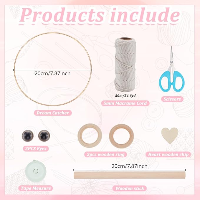 FREEBLOSS Macrame Owl Kit for Beginners Macrame Wall Hanging Kit White Cotton Cord DIY Owl Kit with Video Tutorial Hanging Decor for Adults Gift