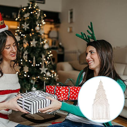ORIGACH DIY Macrame Christmas Tree Large Wall Hanging kit Handmade Woven Macrame Wall Hanging Kit for Beginners Adults with Step by Step Video Tutorial Instruction Christmas Ornaments, 40x21inch