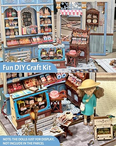 CUTEBEE Book Nook Kit DIY Miniature House Bakery Patisserie Dollhouse Kit - Image 3