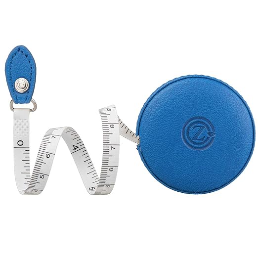Sewing Tape Measure, Medical Body Cloth Tailor Craft Dieting Measuring Tape, 60 Inch/1.5M Dual Sided Retractable Ruler with Push Button Round(1 Pack, Blue)