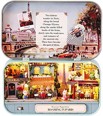 Spilay Dollhouse Miniature with Furniture,DIY Dollhouse Kit Mini Iron Box Theater,1:24 Scale Creative Room Best Birthday Gift for Adult Lover Girl Friend Birthday Gift (Q12) by SpilayDIYDollhouseMiniature
