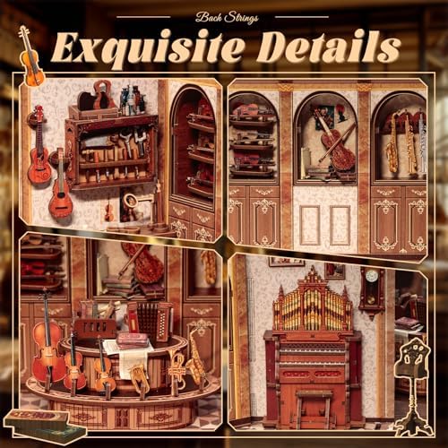 Fsolis Book Nook Kit - Miniature Kit for Adults (Bach Strings) - Image 6