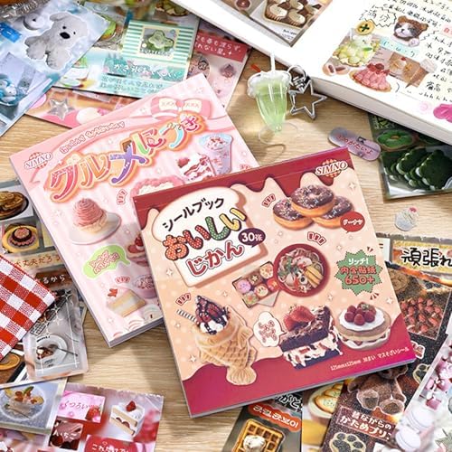 1300+ Pcs Japanese Sticker Book- Aesthetic Cute Y2K Retro Sticker Book - Japanese Stationery Stickers for Scrapbooking, Journals, Planners, Water Bottles & Junk Journal Supplies by JUNKJWBZ%7CPeelStickInspir