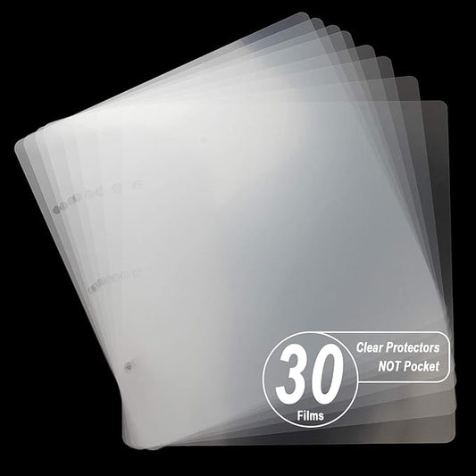 ADVcer 30 Sheets 9.84 x 10.24" Clear Insert Page Protectors Film - Exclusive Customized (NOT Pocket Non-adhesive) Acid Free Flexible Photo Sheet Divider, ONLY match ADVcer 10x10 Photo Album Scrapbooks