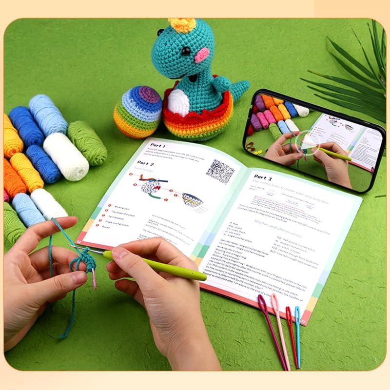 Spearlcable Crochet Kit for Beginners, Crochet Starter Kit with Step-by-Step Video Tutorials, DIY Knitting Kit Crochet Animal Kits for Adults - Image 2