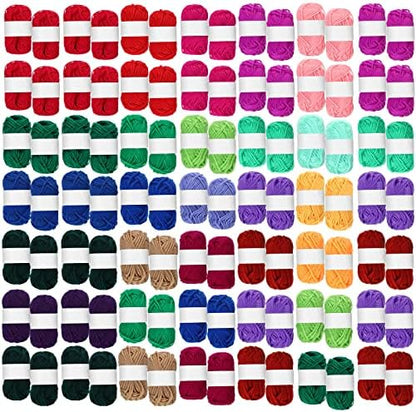 Nuogo 100 Rolls Acrylic Yarn Bulk for Crocheting Knitting, 25 Colors by Nuogo