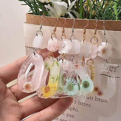 Attuslla Star & Moon Shape Resin Earring Molds - Silicone, Jewelry, DIY Pendant Molds with Ear Hooks & Jump Ring - Image 5