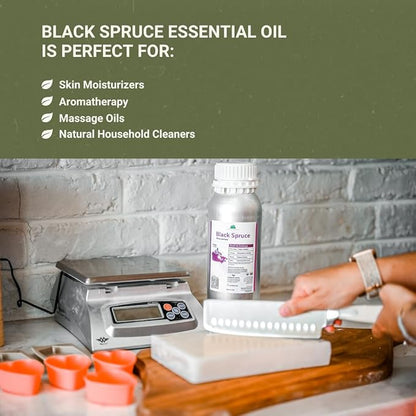 Nature Packaged Black Spruce Essential Oil from Canada - Pure Essential Oils for Diffuser, Humidifier, or Aromatherapy- Fresh & Forest-Like | Pure Therapeutic Grade (8oz)