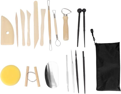 Eeneme Clay Tool Kit Sculpting Tools Wood Material Building Modeling Carving Accessories for Ceramic Crafts