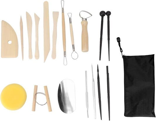 Eeneme Clay Tool Kit Sculpting Tools Wood Material Building Modeling Carving Accessories for Ceramic Crafts